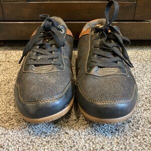 Levi Strauss Black Denim Sneakers Canvas Lace Up Boat Shoe Red Tab Men’s Size 13